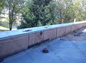 Устройство мягкой кровли вокруг ливнёвки
